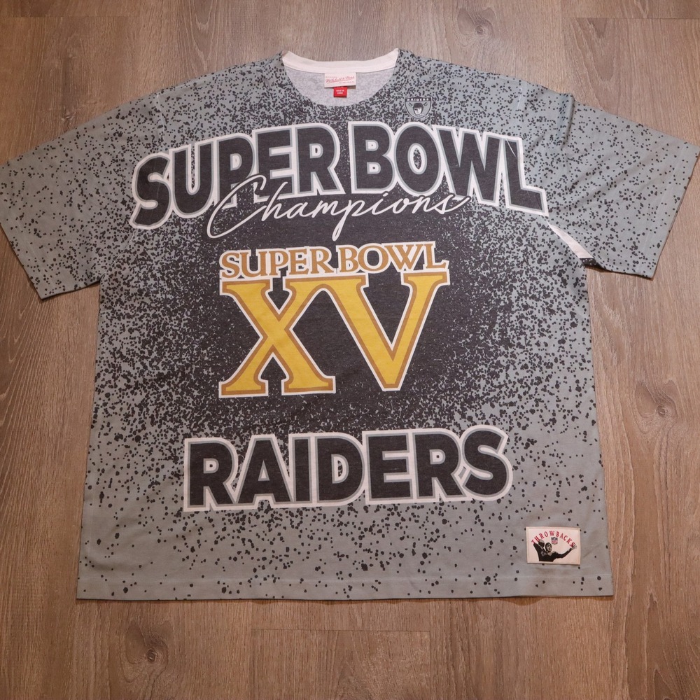 Mitchell Ness Raiders Super Bowl‎ XV Champions T Shirt XL Gray